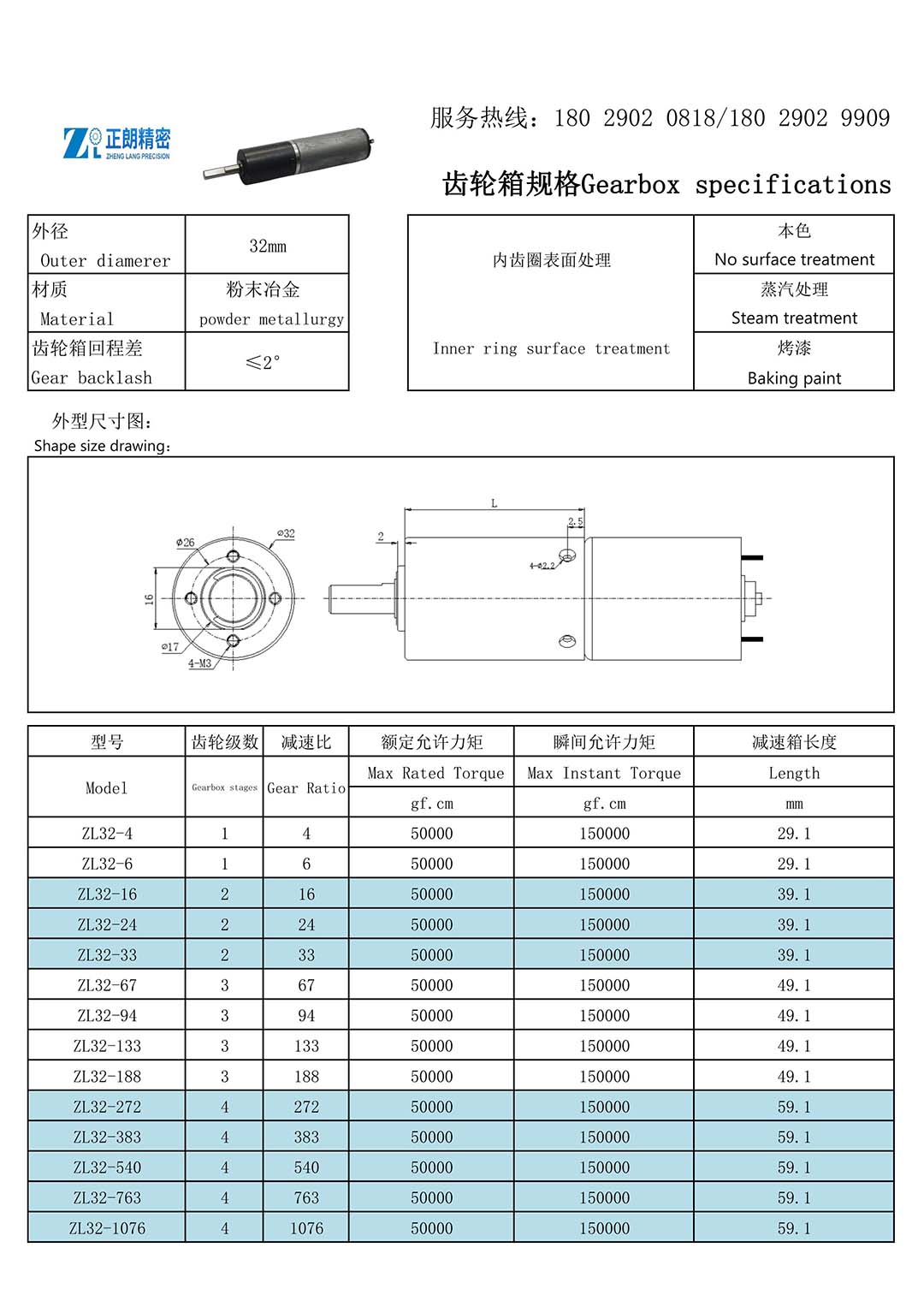 32齿轮箱规格